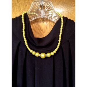 1163.  Paparazzi Chartreuse Green and Rhinestones Necklace